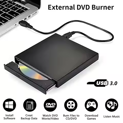 USB 3.0 External CD Drive USB Protectable External CD-RW Drive DVD-ROM Burner Player For Laptop Desk