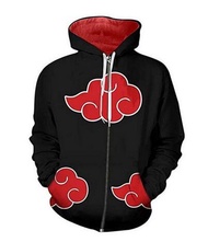 New Fashion Unsiex Sweatshirt Hoodies Men Women Printed Anime Naruto Akatsuki Hoodie Cosplay Streetwear Tracksuit Zipper Hooded