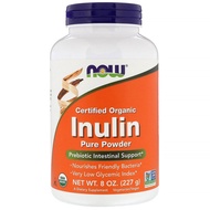 Now FOODS Inulin Certified Organic Prebiotic Pure Powder 227 grams