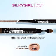 SILKYGIRL Eyebrow Pencil 24HR Flat Tip Brow Liner Dark Brown