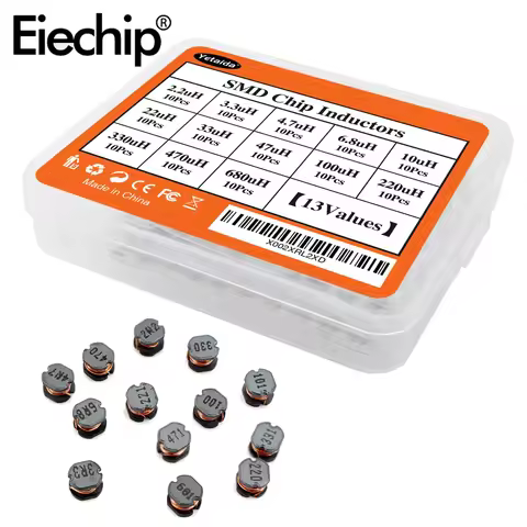 130PCS CD54 SMD Power Inductor Kit Diy Electronics, 2.2uH~680uH CD54 Inductor Assortment Set for DC-