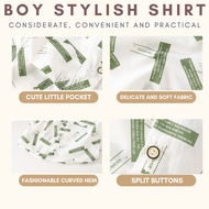 Coconana Baju Budak Lelaki 9M-7Y Kids Boy Collar Shirt Short Sleeve Baju Kemeja Kids Clothes Baju Ba