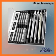 Four Candies Metal Mechanical Pencil Set 3 Pcs (0.5/0.7/0.9mm),HB Leads,Drafting,With Case(4 Items)