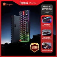 GAMEN 61 Keys RGB Wired Mechanical Feel GK110 Gaming Keyboard Anti Ghosting 26 Keys PBT KeycapsSilen
