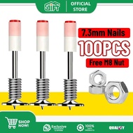 100/50pcs Steel Nail Gun Rivet Gun Bullet Nail Gun Concrete Fire Nail Gun Threaded Nais For Gun Rive