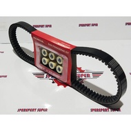 VAN BELT PLUS ROLLER SET BEAT F1 INJ PART KZL, WHEEL DRIVE BELT HONDA BEAT F1 INJ ORIGINAL QUALITY