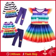 Halloween Christmas Children Clothes Gabbys Dollhouse Long Sleeve Mesh Rainbow Top Pants Sets Cats Carnival Girls Dress Party Wear Birthday Gift V812