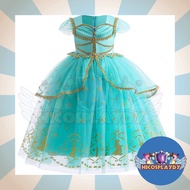 hiCosplaydy Kids Aladdin Princess Jasmine Princess Elegant Aladdin Dress Cosplay Costume