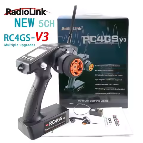 RadioLink RC4GS V3 2.4G 4CH 5CH R6F 400M Distance Remote Controller Transmitter + R6Fg Gyro Inside R