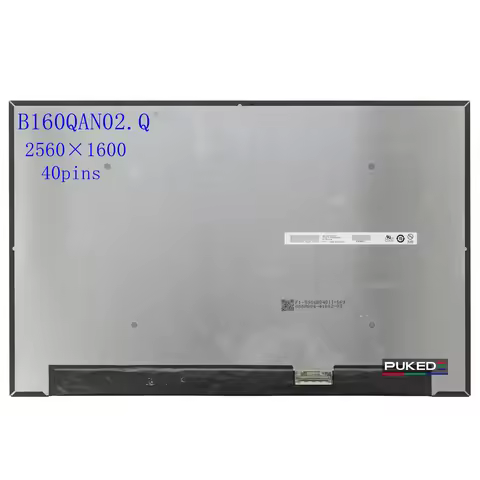 16.0" QHD 2K 165Hz laptop LCD Screen B160QAN02.Q NE160QDM-NY for ASUS ROG Zephyrus M16 GU603 GU603H 
