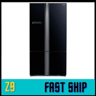 Hitachi R-WB850P5M XGR Fridge 4 Doors G700L Inverter Bottom Freezer Glass Grey 2 Tone