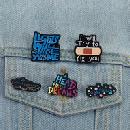 European American Rock Band Coldplay Merchandise Alloy Brooch Creative Color English Letters Music B