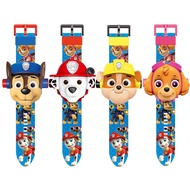 Cartoon 3D Children Watch Design Paw Patrol Chase Skye Marshall 24 Projection Digital Watch For Kids