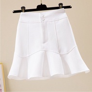 New High Waist a White Mermaid Half Skirt for Women Summer Korean Style Short Skirt with Design Sens