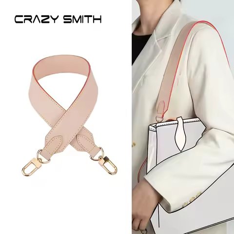 CRAZYSMITH Bag Strap For LV Neverfull Bucket Shoulder Straps Genuine Leather Crossbody Replacement B