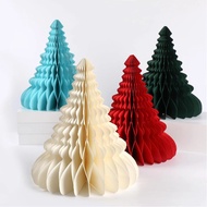 Honeycomb Paper Christmas Trees Xmas Centerpiece 3D Paper Trees Desktop Decorations