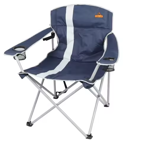 Ozark Trail Big And Tall Chair Adult Blue with Cup Holders Outdoor Camping Furniture