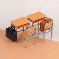 1 Bộ 3 Mô Hình Ba Lô Bàn Học Mini/Trang Trí Thu Nhỏ Bàn & Ghế Nhà/Trang Trí DIY/Đồ Trang Trí Nhập Va