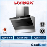 Livinox LCH-OCEAN-90BL / LCH-LAZULI-90SS Slanted Cooker Hood