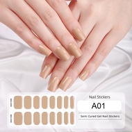 BORN PRETTY Semi-cured Gel Nail Wraps 16/20Tips Fashion Color Long Lasting Full Cover Gel Nail Stick