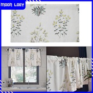 Moon Loey Embroidered Sheer Valances Embroidery Rod Pocket Voile Tier Curtain Panels for Small Kitchen Bathroom Window Treatment