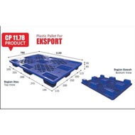 Plastic Pallet (NEW) biru (MQ) size 112 x 78 x 11.5 cm /Static & Dynamic
