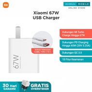 YH - Xiaomi 67W USB Charger 67 Watt Turbo Charge Switch Laptop Android iOS Original Batok Head Cas A