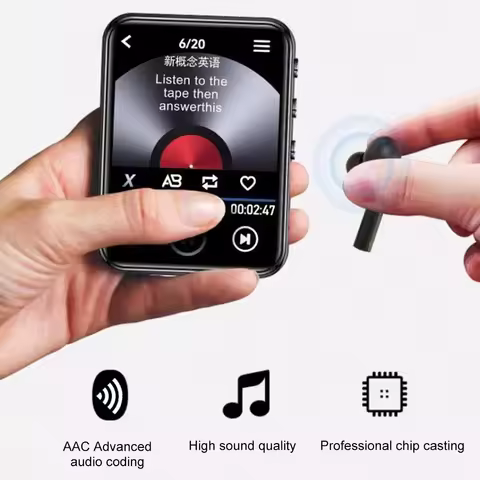 MP3 MP4 Player Lossless Music Player with Speaker Bluetooth-Compatible HiFi MP4 Support FM Radio Rec