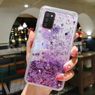 Case Samsung Galaxy A03S A02S A03 Bling Liquid Quicksand Glitter Transparent Silicone Back Cover