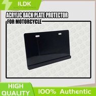 MOTORCYCLE PLATE NUMBER BACK PROTECTOR PAINTED LOGO 4MM BLACK ACRYLIC NEW PLATE NUMBER