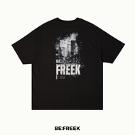 BEFREEK เสื้อยืดสกรีนลาย FREEK STREET ทรง OVERSIZE สีดำ FREEK STREET OVERSIZE BLACK  T-SHIRT