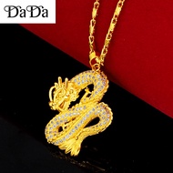 Pure 916 Gold Necklace Dragon Pendant 3D Hard Gold Domineering Zodiac Dragon Necklace Men