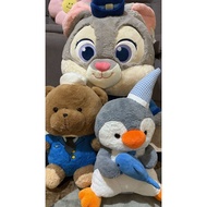 Jumbo judi doll, white hat bear, and penguin