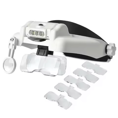 Headband Magnifying Glass LED Helmet Magnifier 1X 1.5X 2.0X 2.5X 3.5X 8X Reading Handwork Beauty Too