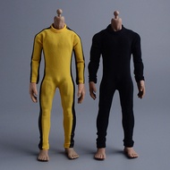[Special Offer] Ready Stock 1/12 Soldier Tight Jumpsuit Bruce Lee Yellow One-Piece Suit Kung Fu Suit