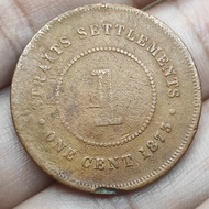 koin victoria queen 1 cent 1873 straits settlements