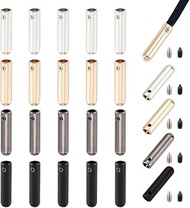 NBEADS 24 Sets Shoelace Screw, 4 Colors Alloy Shoelace Head and Cords End Metal Aglet Replacement Ti