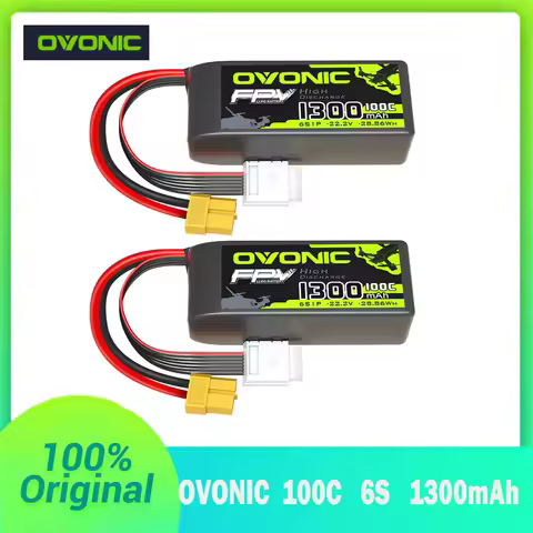 OVONIC 1300mAh 6S 22.2V 100C LiPo Battery For RC Helicopter Quadcopter FPV Racing Drone Parts 22.2V 