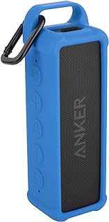 TXEsign Silicone Case Compatible with Anker Soundcore 2 Portable Bluetooth Speaker, Protective Travel Case Cover with Handle and Carabiner for Anker Soundcore 2 Speaker (Blue)