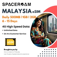 Spaceroam Malaysia eSIM | 6 - 15 Days Daily Data | 500MB, 1GB & 2GB | High Speed Unlimited Data
