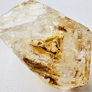 巴基斯坦黃泥骸骨水晶 紫13 骨幹水晶開窗 原石原礦寶石蒐藏