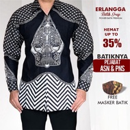 PRIA KEMEJA HITAM Batik Shirt Men Long Sleeve Shirt Traditional Men Fashionable Batik Shirt Smooth Batik Shirt Men Batik Shirt Full Body Elegant Batik Shirt Adult Batik Tops For Men Batik Shirt