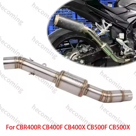 Slip On Exhaust Mid Link Pipe For Honda CBR400R CB400F CB400X CB500F CB500X Motorcycle Exhaust Escap