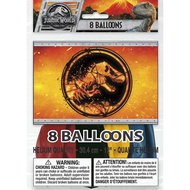 Jurassic World 2 Vibrant Latex Balloons - 12" (Pack of 8) - Assorted Colors - Perfect for Dinosaur-T