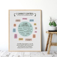 What I Can and Cannot Control Poster Mental Health Calming Down Print Wall Art Canvas Painting 0316 