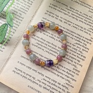 灰藍月光/紫馬粉/黃膠花/獨角獸螢石 水晶手鍊