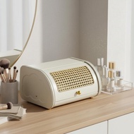 Desktop Storage Box Gold-Tone Woven-Front Storage Box Countertop Decorative