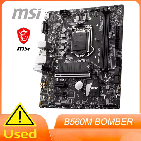 MSI B560M BOMBER Motherboard Intel B560 LGA 1200 DDR4 M.2 Micro ATX VGA Core