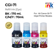 1 เซ็ต 4 สี 4 ขวด StarInk หมึกเติม GI-71 เครื่องปริ้น Canon G3730 G2730 G1020 G2020 G3020 G2060 G306