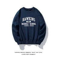 Hawkins Hawkins School Style Letter Print Unisex Youth Sports Long Sleeve Sweatshirt 1225